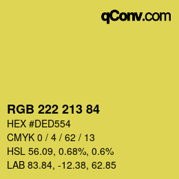 Color code: RGB 222 213 84 | qconv.com