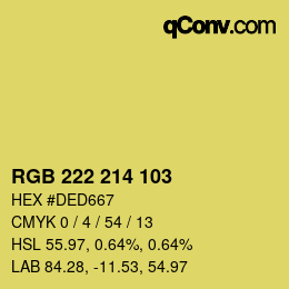 Color code: RGB 222 214 103 | qconv.com