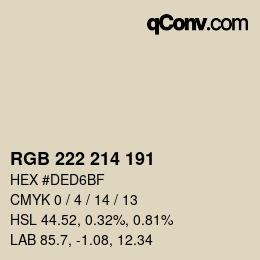 カラーコード: RGB 222 214 191 | qconv.com