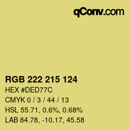 カラーコード: RGB 222 215 124 | qconv.com
