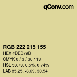 Farbcode: RGB 222 215 155 | qconv.com