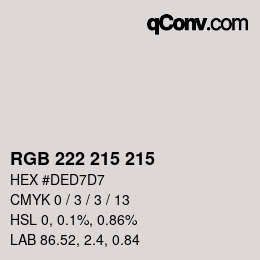 Color code: RGB 222 215 215 | qconv.com