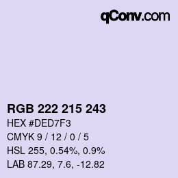 Color code: RGB 222 215 243 | qconv.com