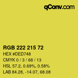 Color code: RGB 222 215 72 | qconv.com
