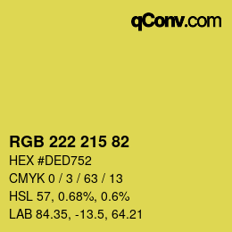 Color code: RGB 222 215 82 | qconv.com