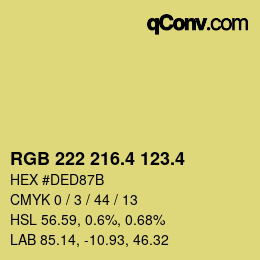 カラーコード: RGB 222 216.4 123.4 | qconv.com
