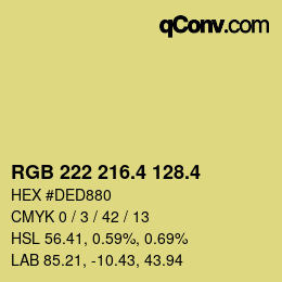 カラーコード: RGB 222 216.4 128.4 | qconv.com