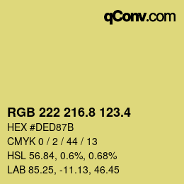 カラーコード: RGB 222 216.8 123.4 | qconv.com