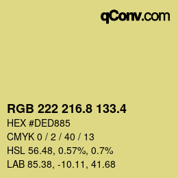 カラーコード: RGB 222 216.8 133.4 | qconv.com