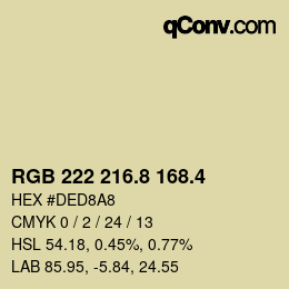 カラーコード: RGB 222 216.8 168.4 | qconv.com