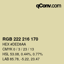 Color code: RGB 222 216 170 | qconv.com