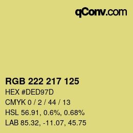Color code: RGB 222 217 125 | qconv.com