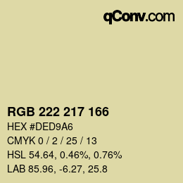 Color code: RGB 222 217 166 | qconv.com