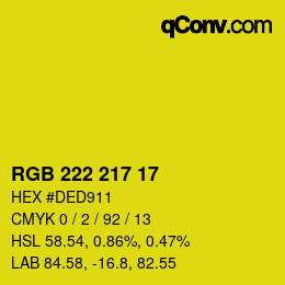 Color code: RGB 222 217 17 | qconv.com