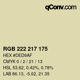 カラーコード: RGB 222 217 175 | qconv.com