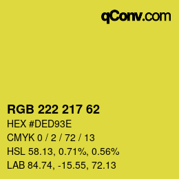 Color code: RGB 222 217 62 | qconv.com
