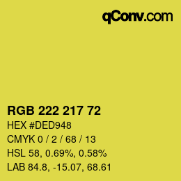 Color code: RGB 222 217 72 | qconv.com