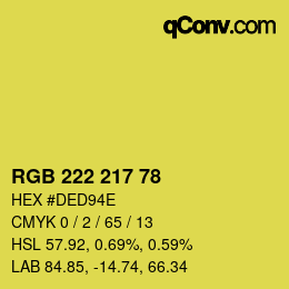 Color code: RGB 222 217 78 | qconv.com
