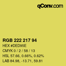 Color code: RGB 222 217 94 | qconv.com