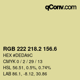 カラーコード: RGB 222 218.2 156.6 | qconv.com