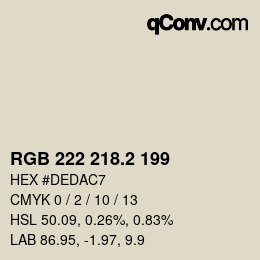 カラーコード: RGB 222 218.2 199 | qconv.com