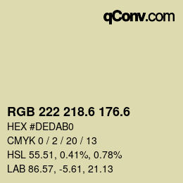 カラーコード: RGB 222 218.6 176.6 | qconv.com