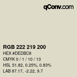 Code couleur: RGB 222 219 200 | qconv.com