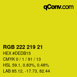 Color code: RGB 222 219 21 | qconv.com