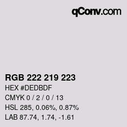Color code: RGB 222 219 223 | qconv.com