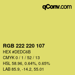 Color code: RGB 222 220 107 | qconv.com