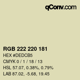 Color code: RGB 222 220 181 | qconv.com