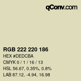Color code: RGB 222 220 186 | qconv.com