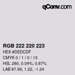 Code couleur: RGB 222 220 223 | qconv.com