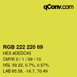 Color code: RGB 222 220 69 | qconv.com