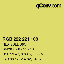 Código de color: RGB 222 221 108 | qconv.com