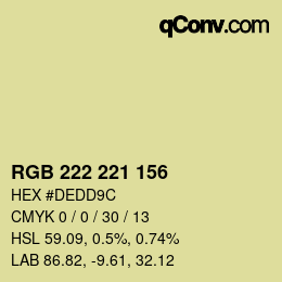 Código de color: RGB 222 221 156 | qconv.com