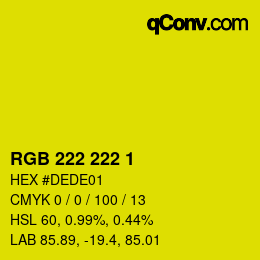 Color code: RGB 222 222 1 | qconv.com