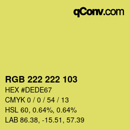 Color code: RGB 222 222 103 | qconv.com