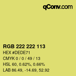 Color code: RGB 222 222 113 | qconv.com