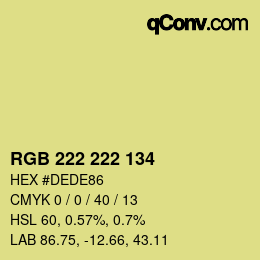Color code: RGB 222 222 134 | qconv.com