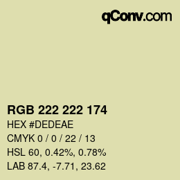 Color code: RGB 222 222 174 | qconv.com