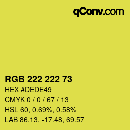 Color code: RGB 222 222 73 | qconv.com