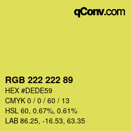 Color code: RGB 222 222 89 | qconv.com