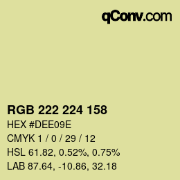 Color code: RGB 222 224 158 | qconv.com