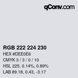 Color code: RGB 222 224 230 | qconv.com