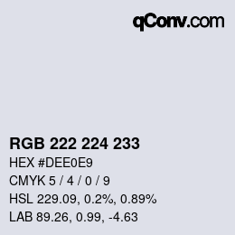Code couleur: RGB 222 224 233 | qconv.com