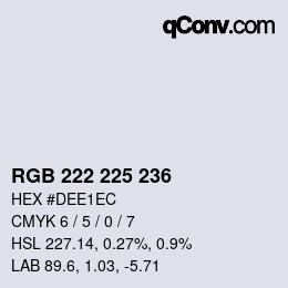 Color code: RGB 222 225 236 | qconv.com