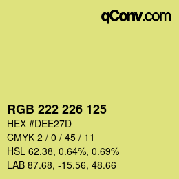 Color code: RGB 222 226 125 | qconv.com