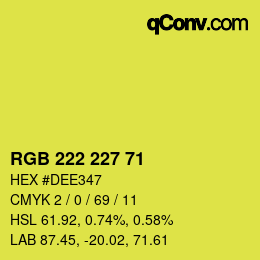 Color code: RGB 222 227 71 | qconv.com