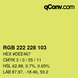 Color code: RGB 222 228 103 | qconv.com